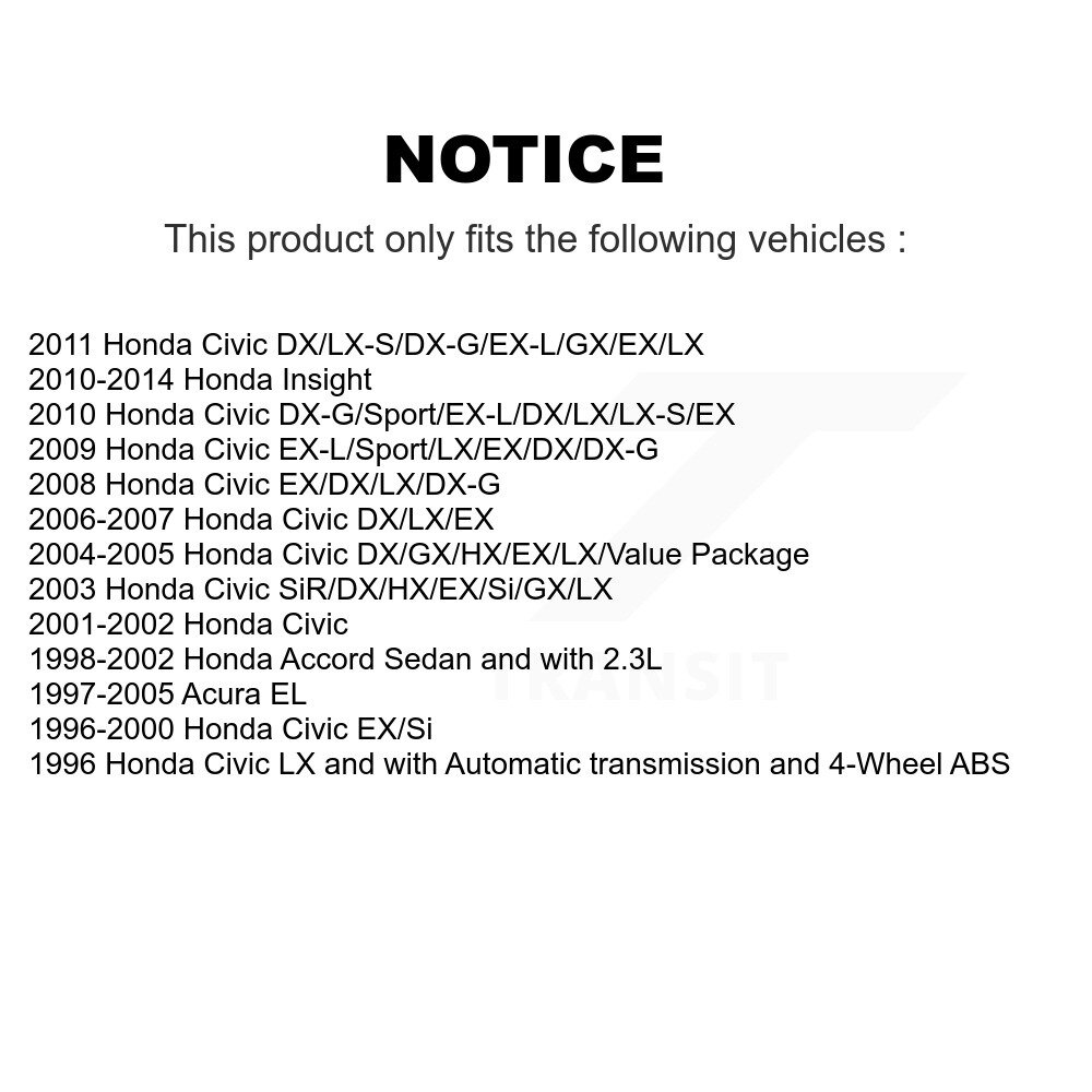 [Front] Plaquettes de frein en céramique avant pour Honda Civic Accord Acura EL Insight