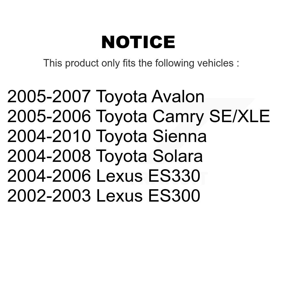 [Front] Plaquettes de frein en céramique avant pour Toyota Sienna Camry Lexus Solara ES330 Avalon