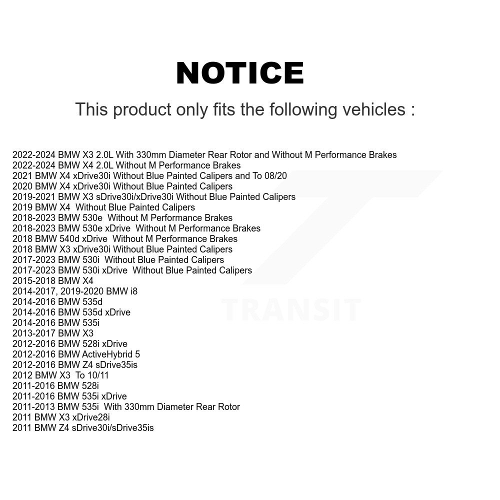 [Arrière] Semi-métalliques arrière Plaquettes de frein pour BMW X3 X4 535i xDrive 528i 530i Z4 535d 5