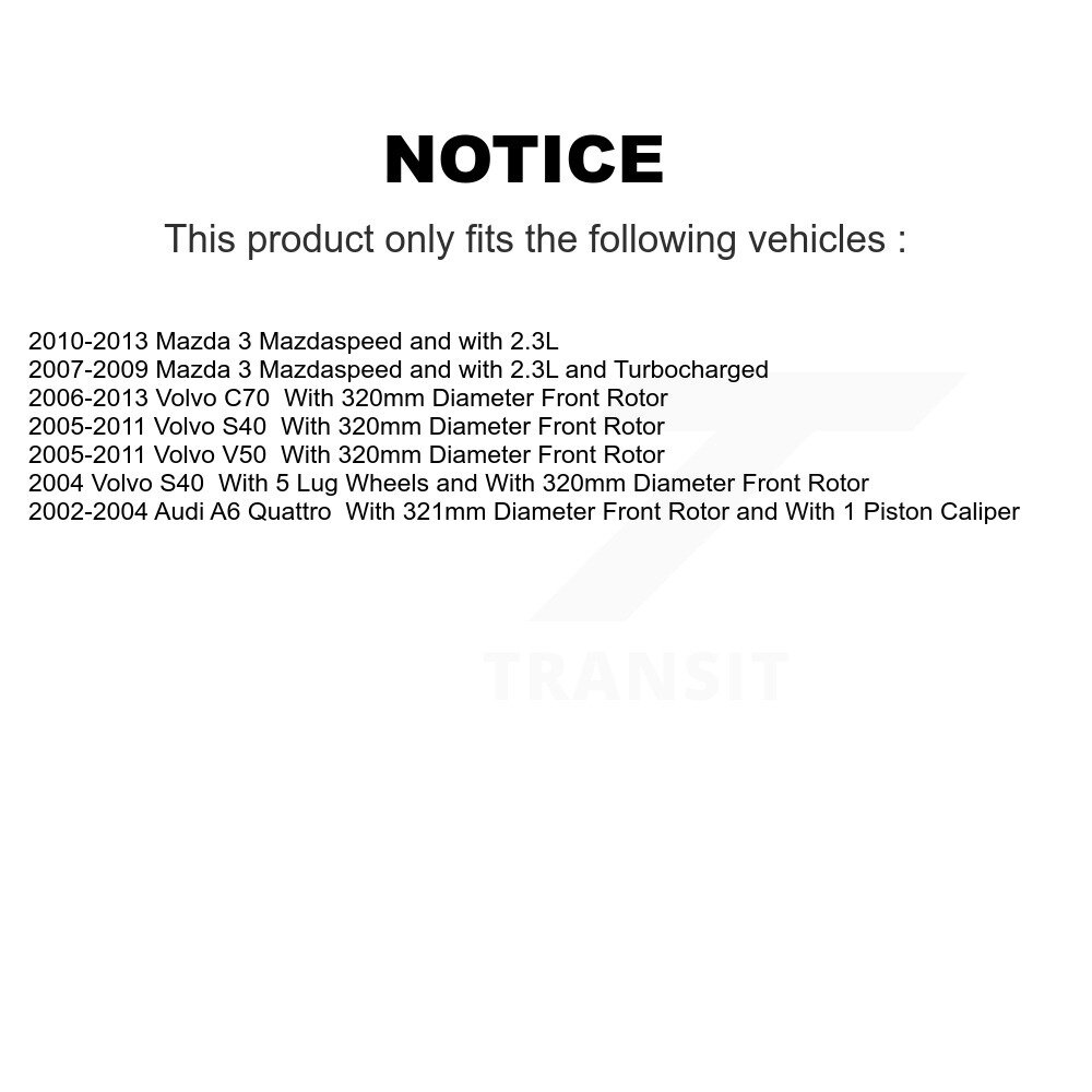 [Front] Semi-métalliques avant Plaquettes de frein pour Mazda 3 Volvo S40 V50 C70 Audi A6