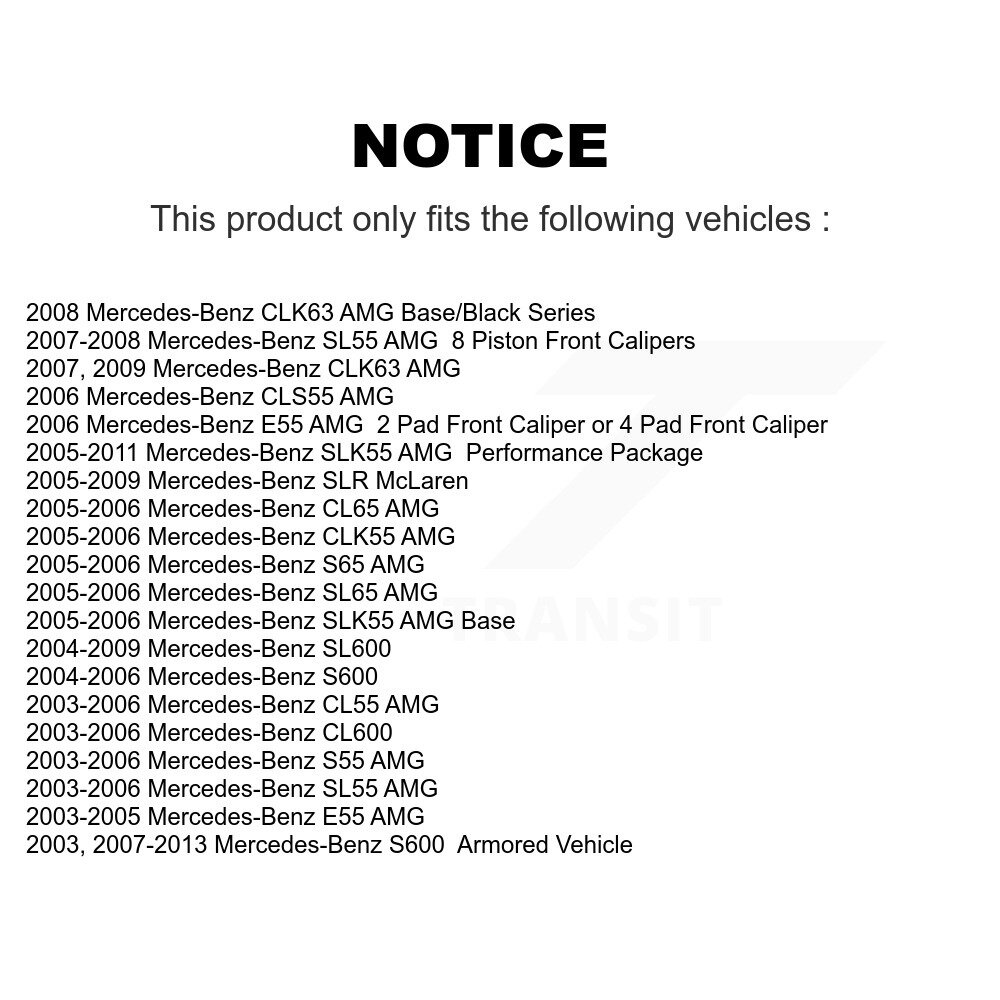[Arrière] Semi-métalliques arrière Plaquettes de frein pour Mercedes-Benz SL55 AMG SLK55 E55 CLS55