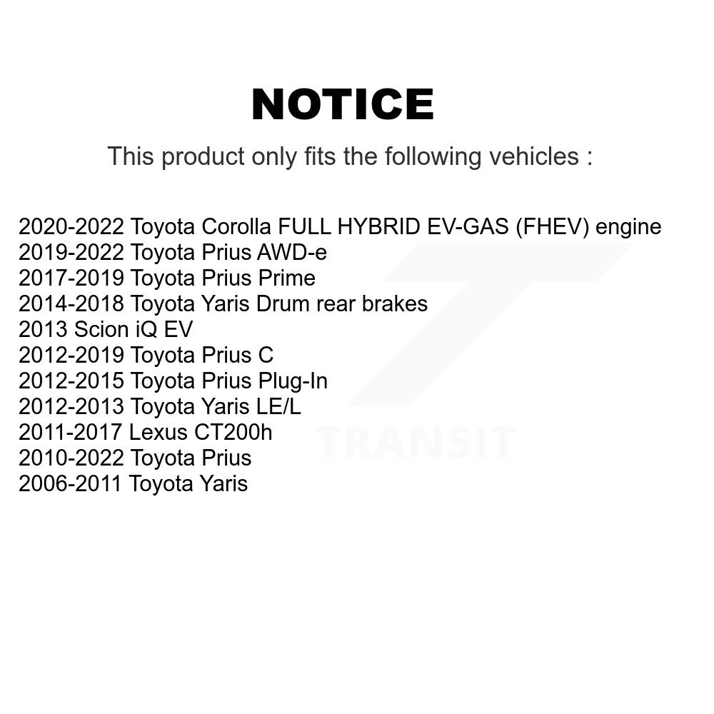 [Front] Plaquettes de frein en céramique avant pour Toyota Yaris Corolla Prius C Prime Lexus AWD-e
