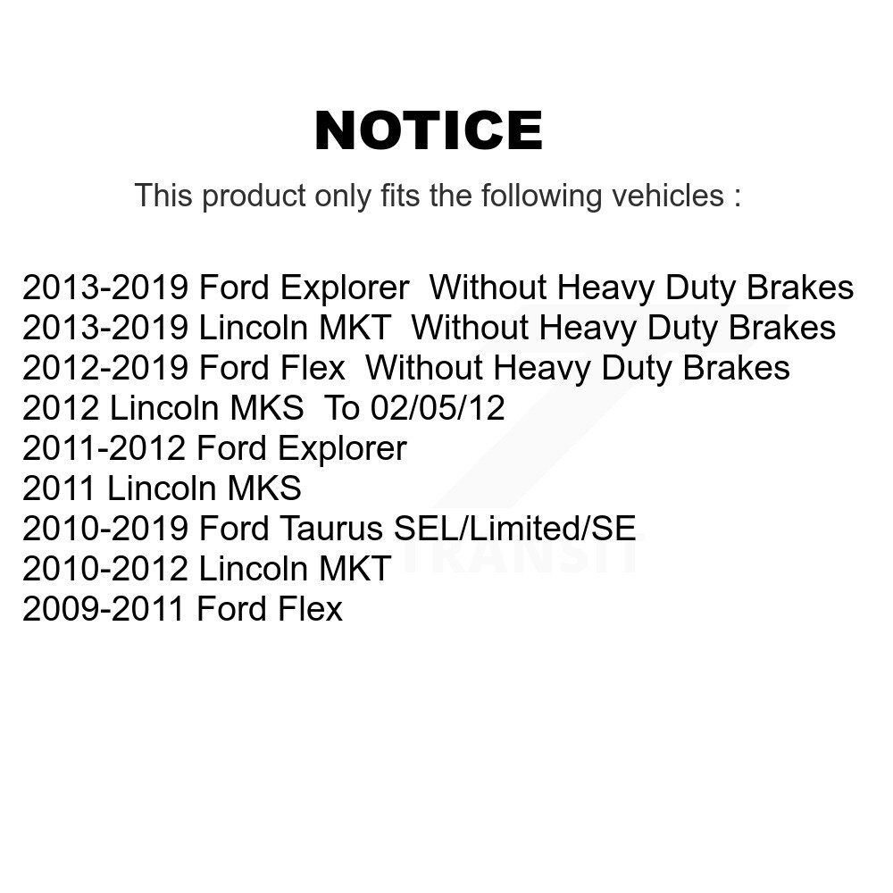 [Front] Plaquettes de frein à disque en céramique avant pour Ford Explorer Flex Taurus Lincoln MKT MKS