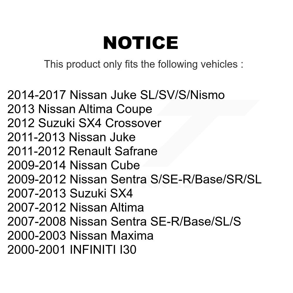 [Front] Plaquettes de frein en céramique avant pour Nissan Altima Sentra Juke Suzuki SX4 Cube I30