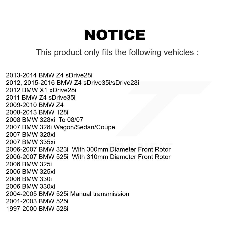 [Front] Semi-métalliques avant Plaquettes de frein à disque pour BMW 128i X1 328xi 328i 323i 325i Z4 330i