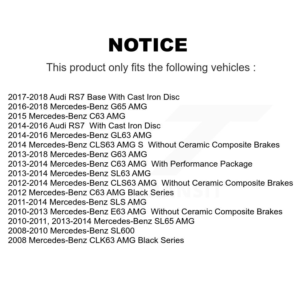 [Front] Semi-métalliques avant Plaquettes de frein pour Mercedes-Benz G63 AMG C63 Audi RS7 SLS S