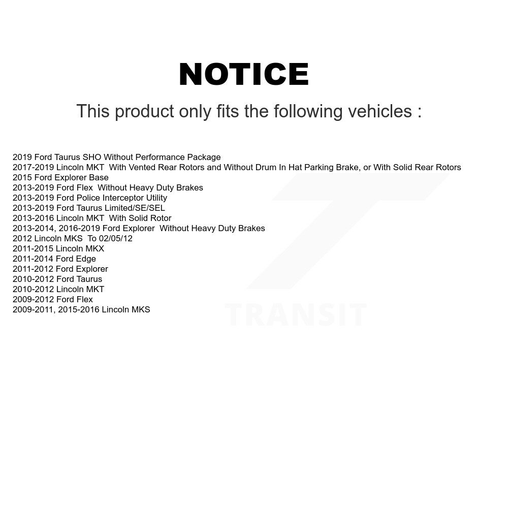 [Arrière] Semi-métalliques arrière Plaquettes de frein pour Ford Explorer Edge Flex Lincoln Taurus