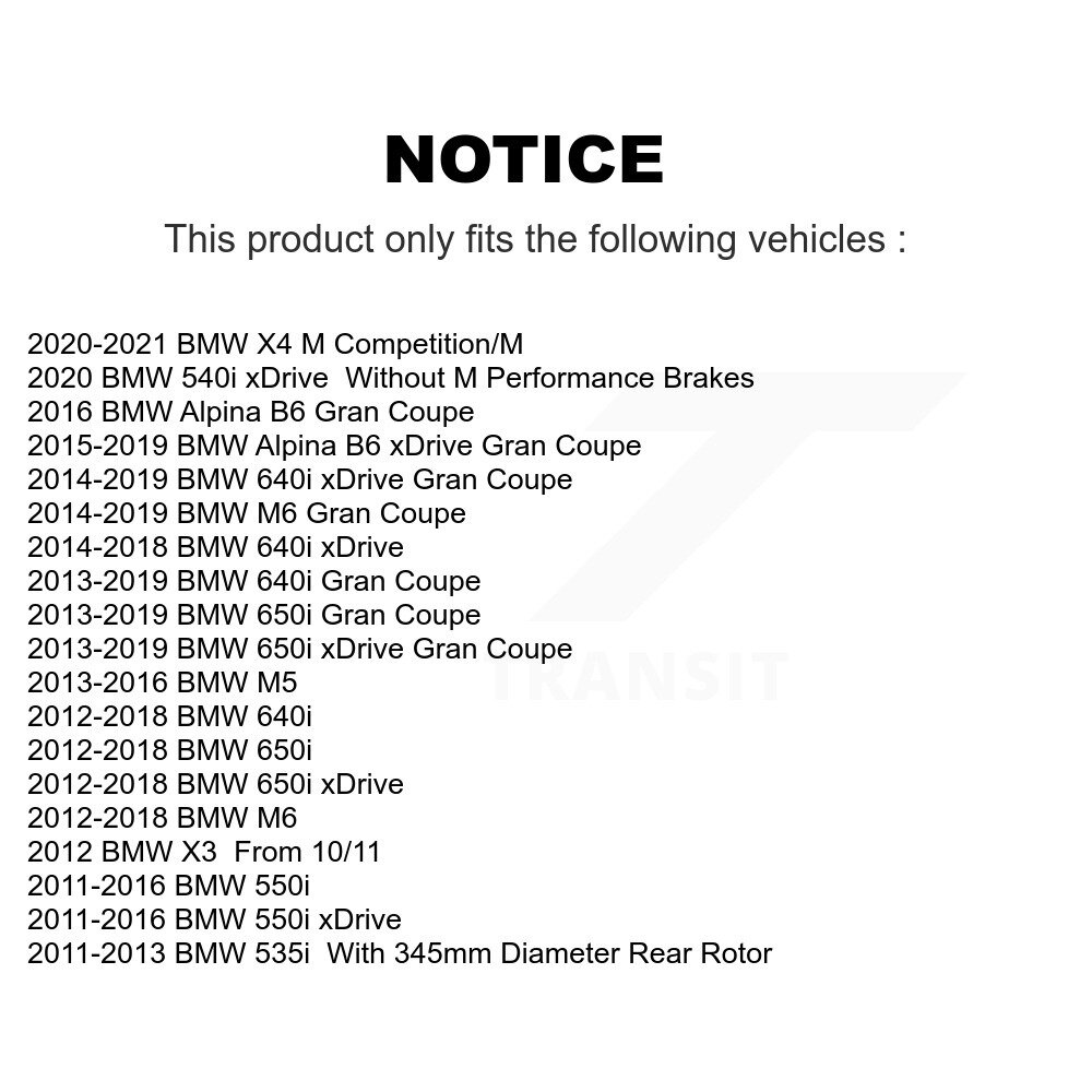 [Arrière] Semi-métalliques arrière Plaquettes de frein pour BMW X4 X3 550i xDrive 650i Gran Coupe M5