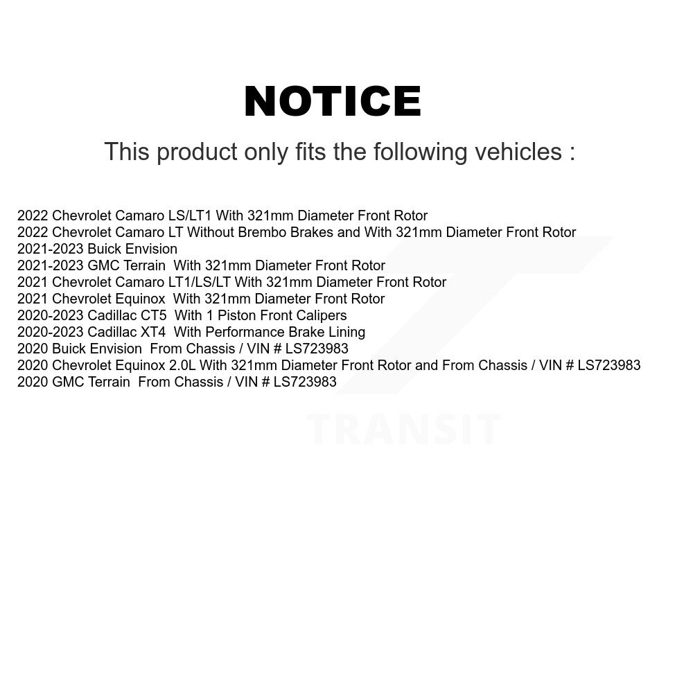 [Front] Semi-métalliques avant Plaquettes de frein pour GMC Terrain Chevrolet Equinox Buick XT4