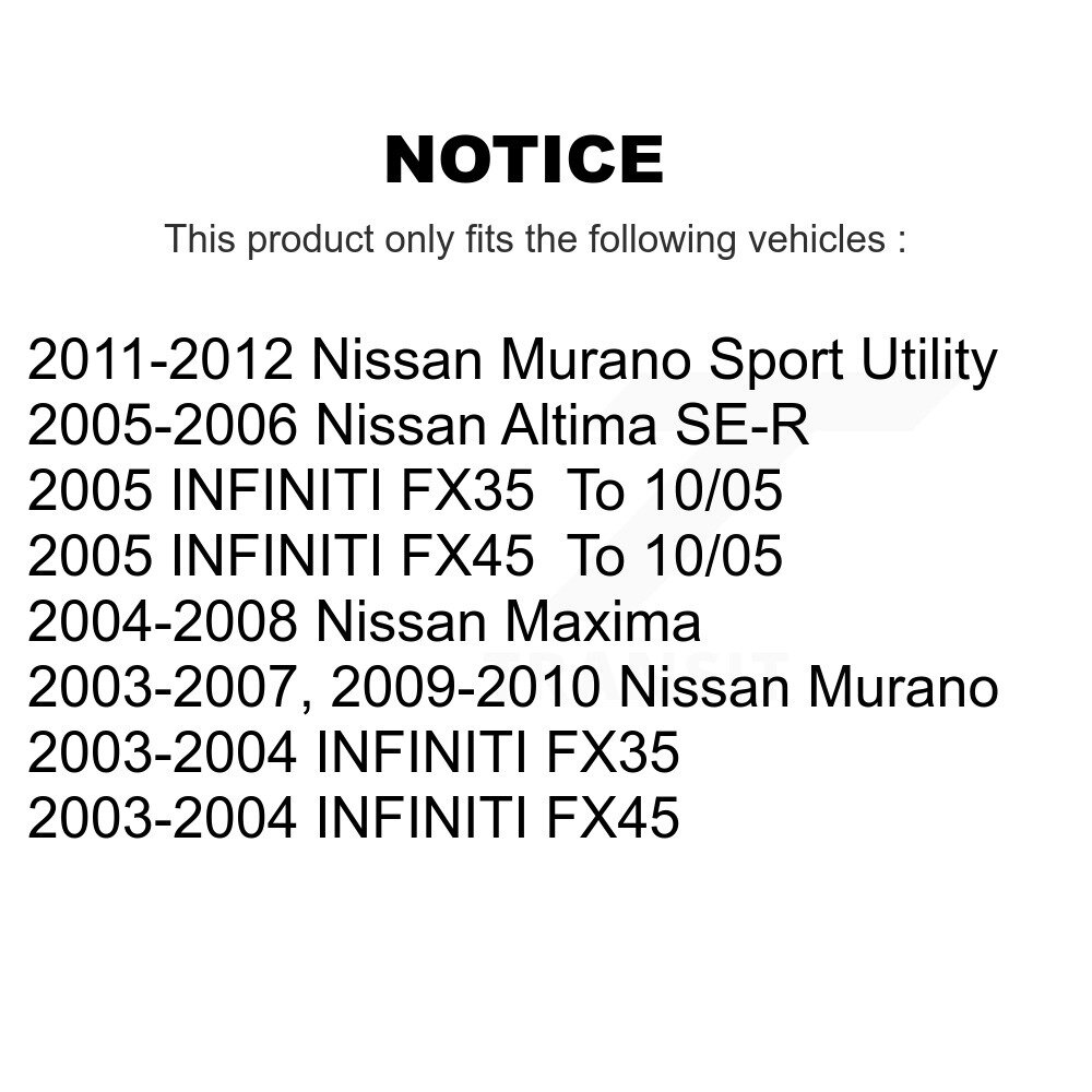 [Front] Semi-métalliques avant Plaquettes de frein pour Nissan Murano Altima Maxima INFINITI