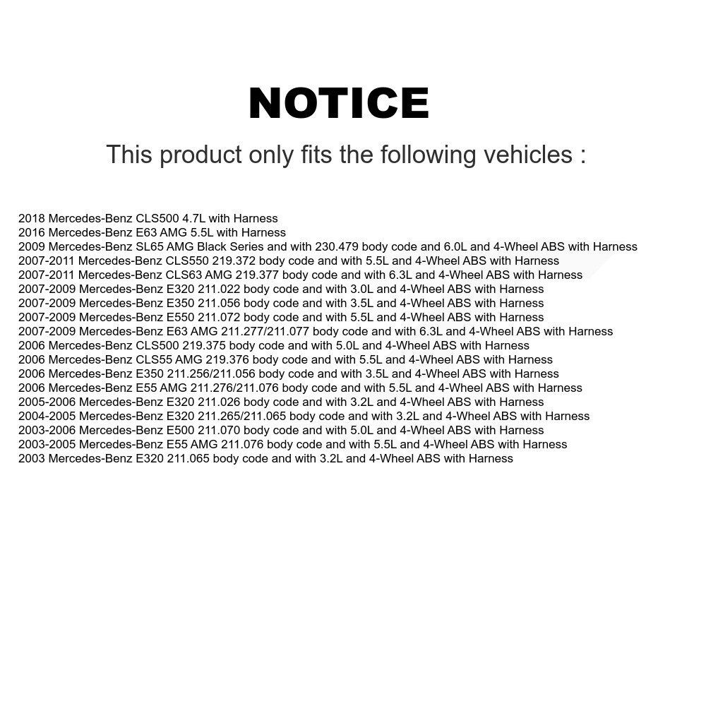 [Front] Capteur de vitesse de roue avant ABS pour Mercedes-Benz E320 E350 E500 CLS550 CLS500 E550