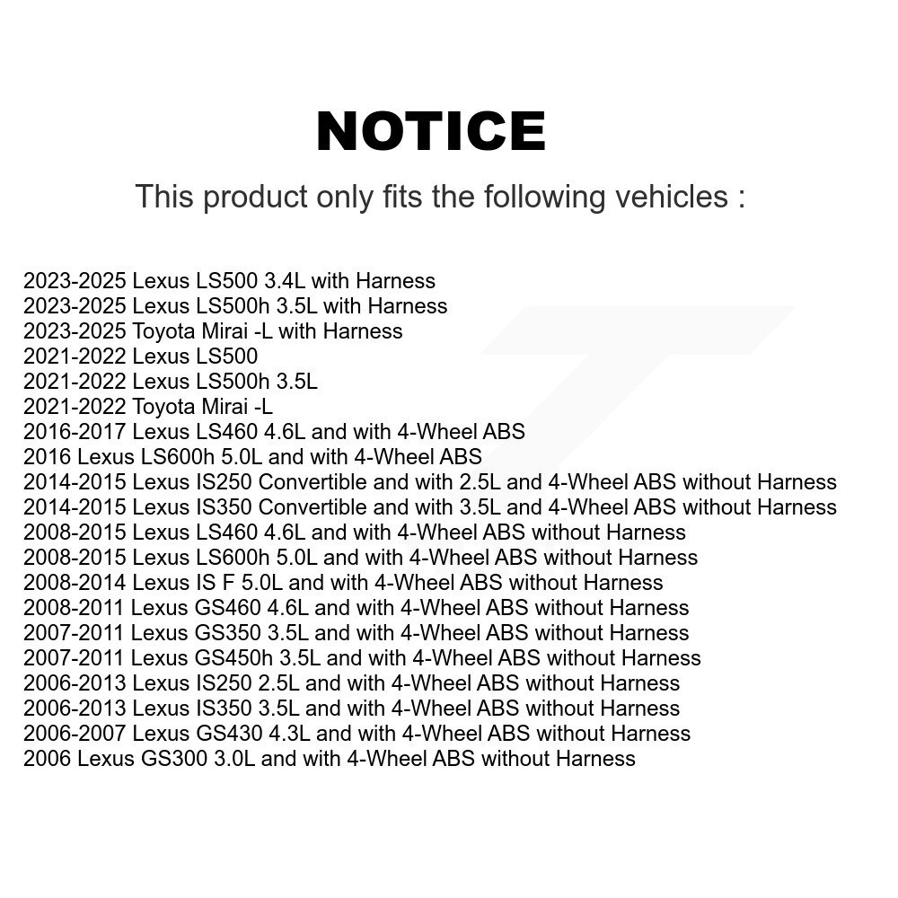 [Arrière gauche] Capteur de vitesse de roue ABS arrière pour Lexus IS250 IS350 LS460 GS350 GS300 IS F GS450h