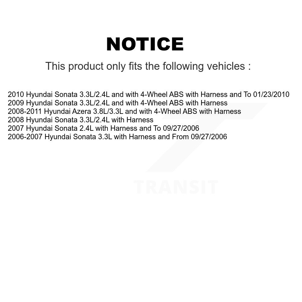 [Arrière gauche] Capteur de vitesse arrière gauche ABS pour Hyundai Sonata Azera SEN-2ABS0373