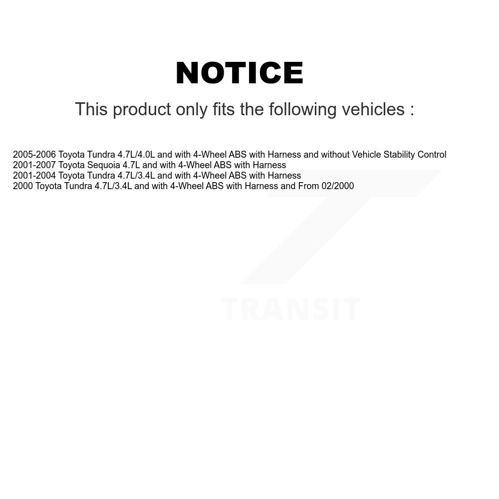 [Front Left] Capteur de vitesse avant gauche ABS pour Toyota Tundra Sequoia SEN-2ABS0471