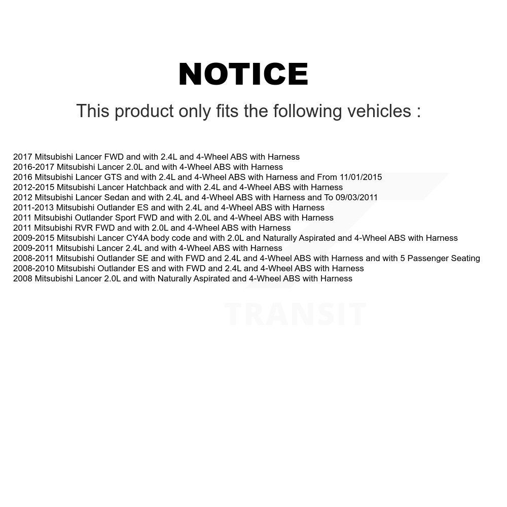[Arrière droite] Capteur de vitesse arrière droit ABS pour Mitsubishi Lancer Outlander Sport RVR