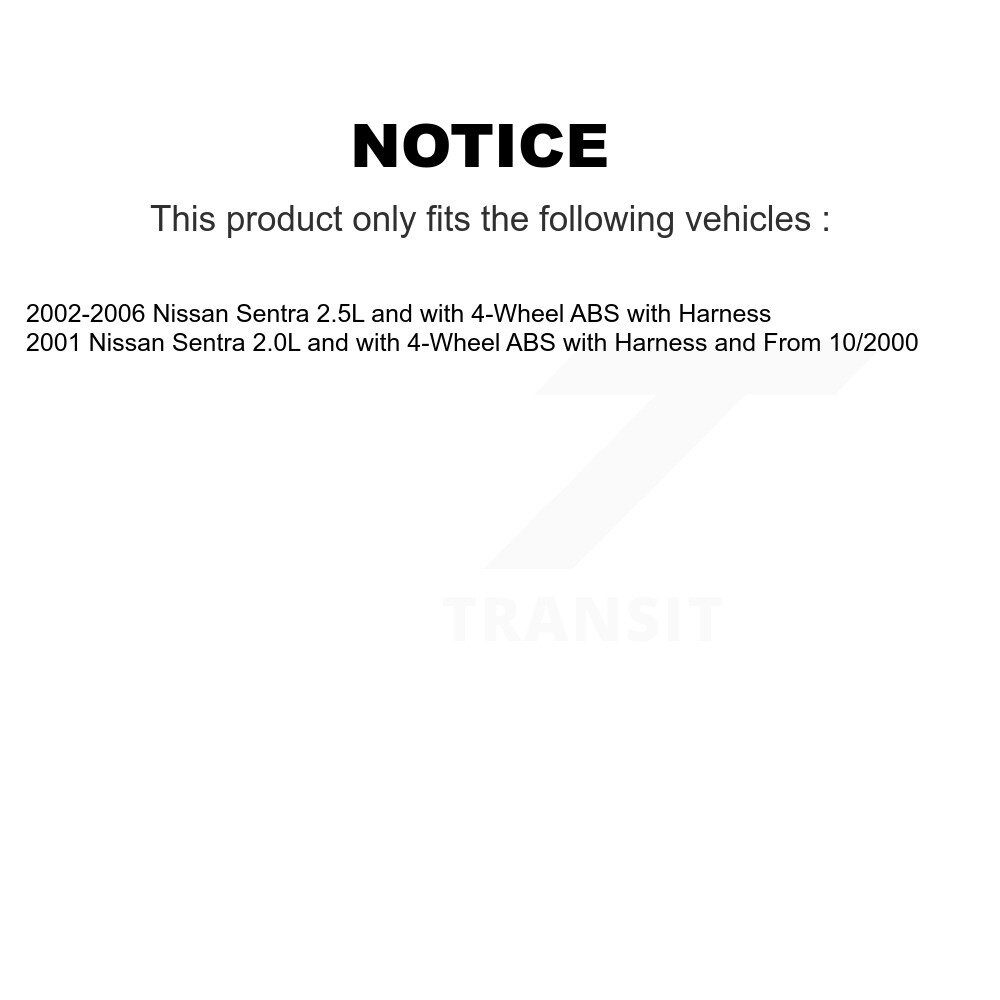 [Arrière droite] Capteur ABS de vitesse de roue arrière droite pour Nissan Sentra SEN-2ABS0725