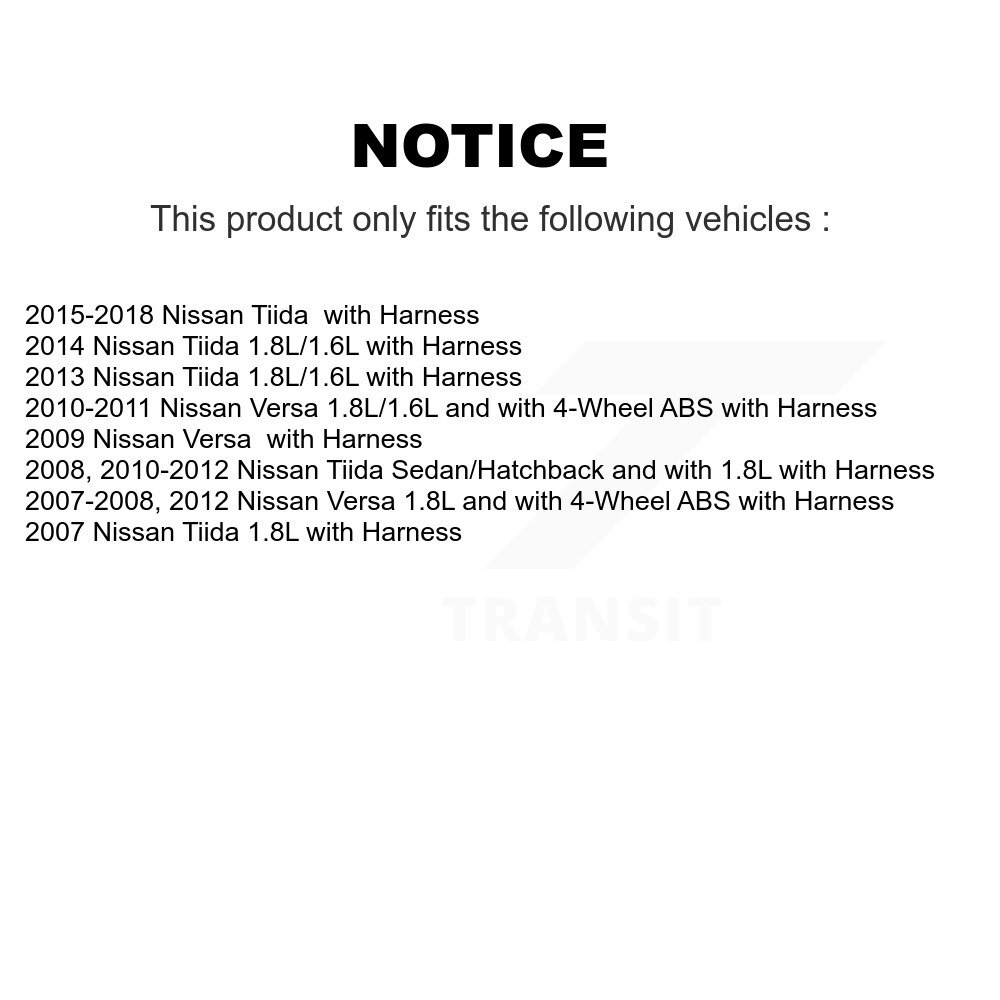 [Arrière droite] Capteur de vitesse arrière droit ABS pour Nissan Versa avec harnais SEN-2ABS0727