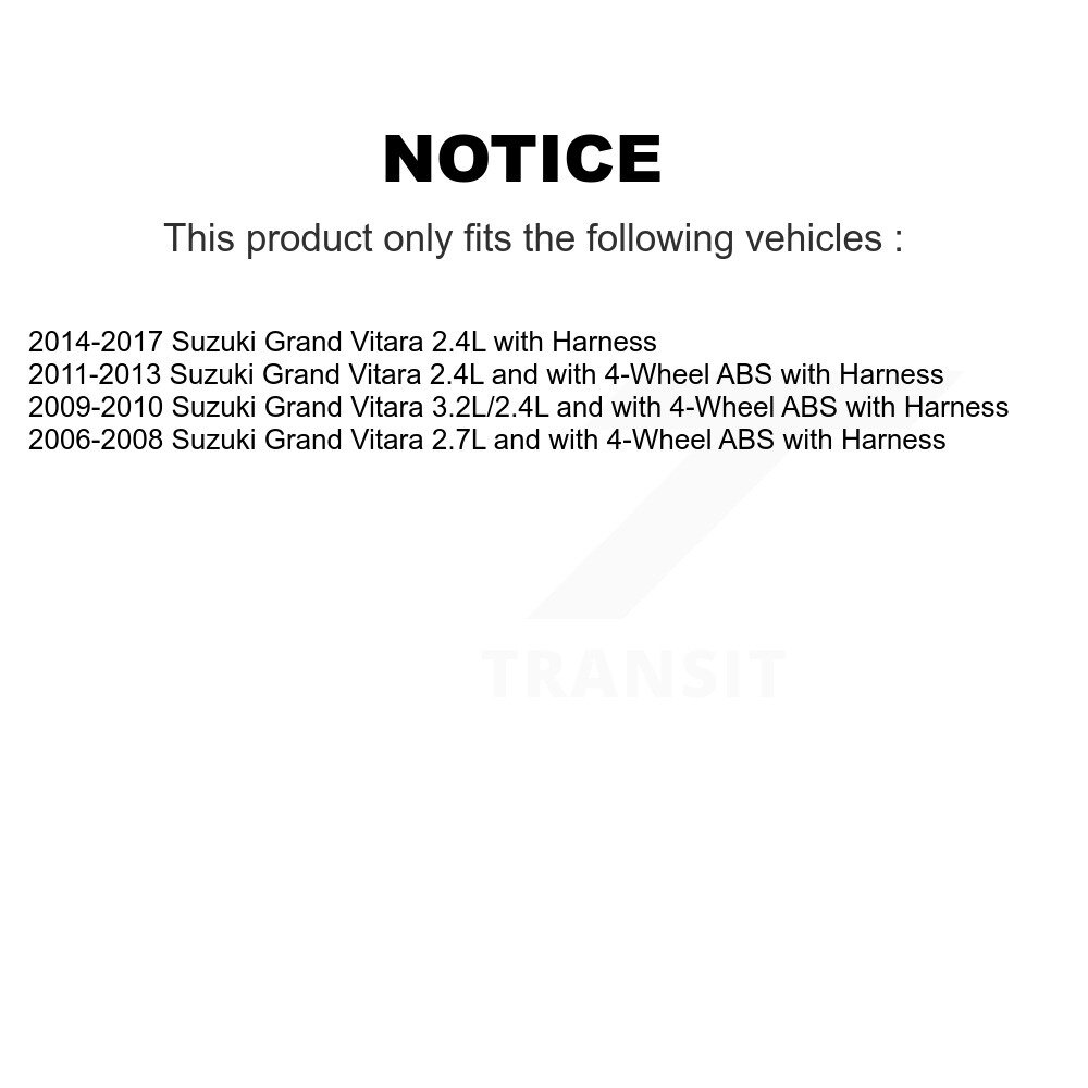 [Arrière droite] Capteur de vitesse arrière droit ABS pour Suzuki Grand Vitara avec harnais