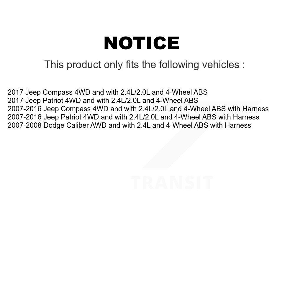 [Arrière gauche] Capteur de vitesse de roue ABS arrière gauche pour Jeep Patriot Compass Dodge Calibre