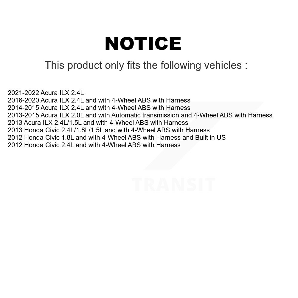 [Avant droite] Capteur de vitesse avant droit ABS pour Honda Civic Acura ILX SEN-2ABS0862