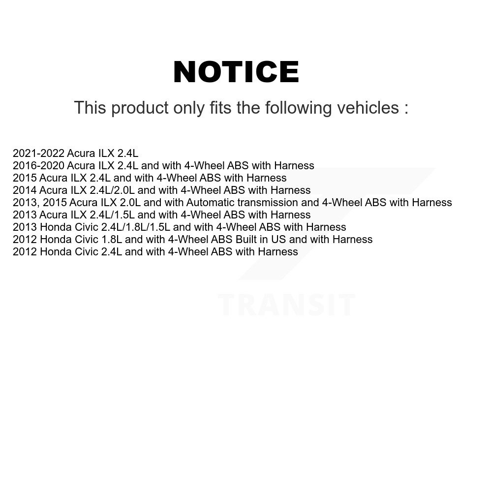 [Front Left] Capteur de vitesse ABS avant gauche pour Honda Civic Acura ILX SEN-2ABS0863