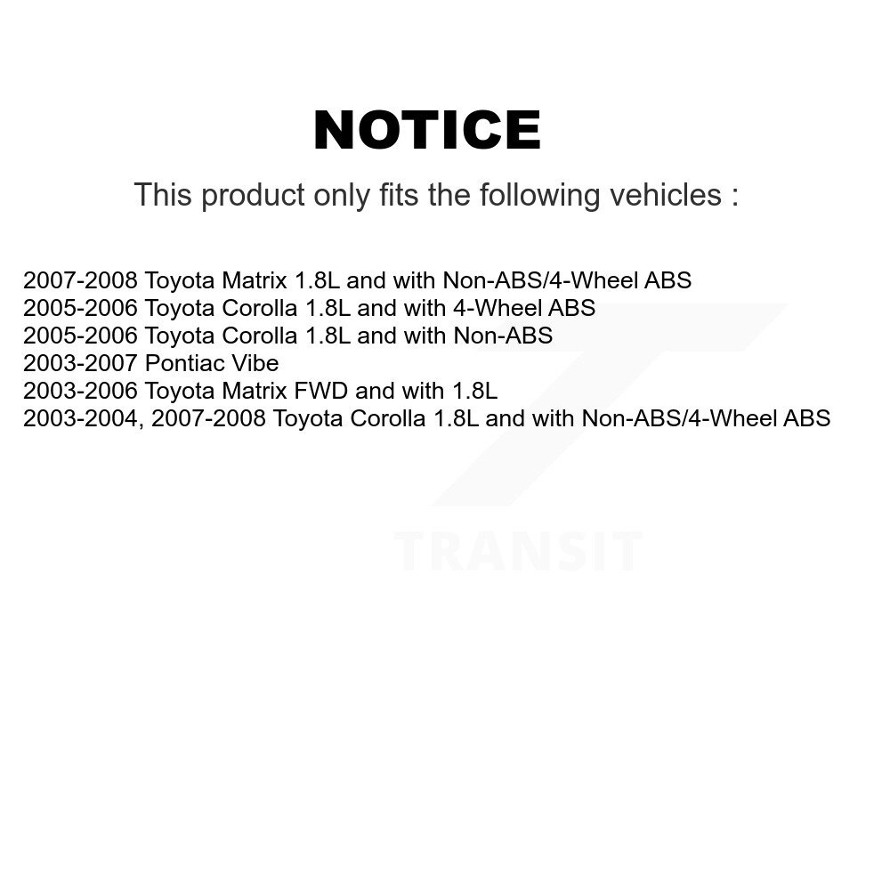 [Arrière gauche] Capteur de vitesse de roue ABS arrière gauche Harnais de câblage pour Toyota Corolla Matrix
