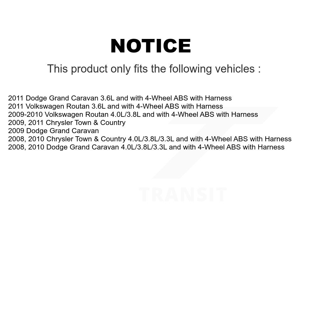 [Avant droite] Capteur de vitesse de roue avant ABS pour Dodge Grand Caravan Chrysler Ville et pays