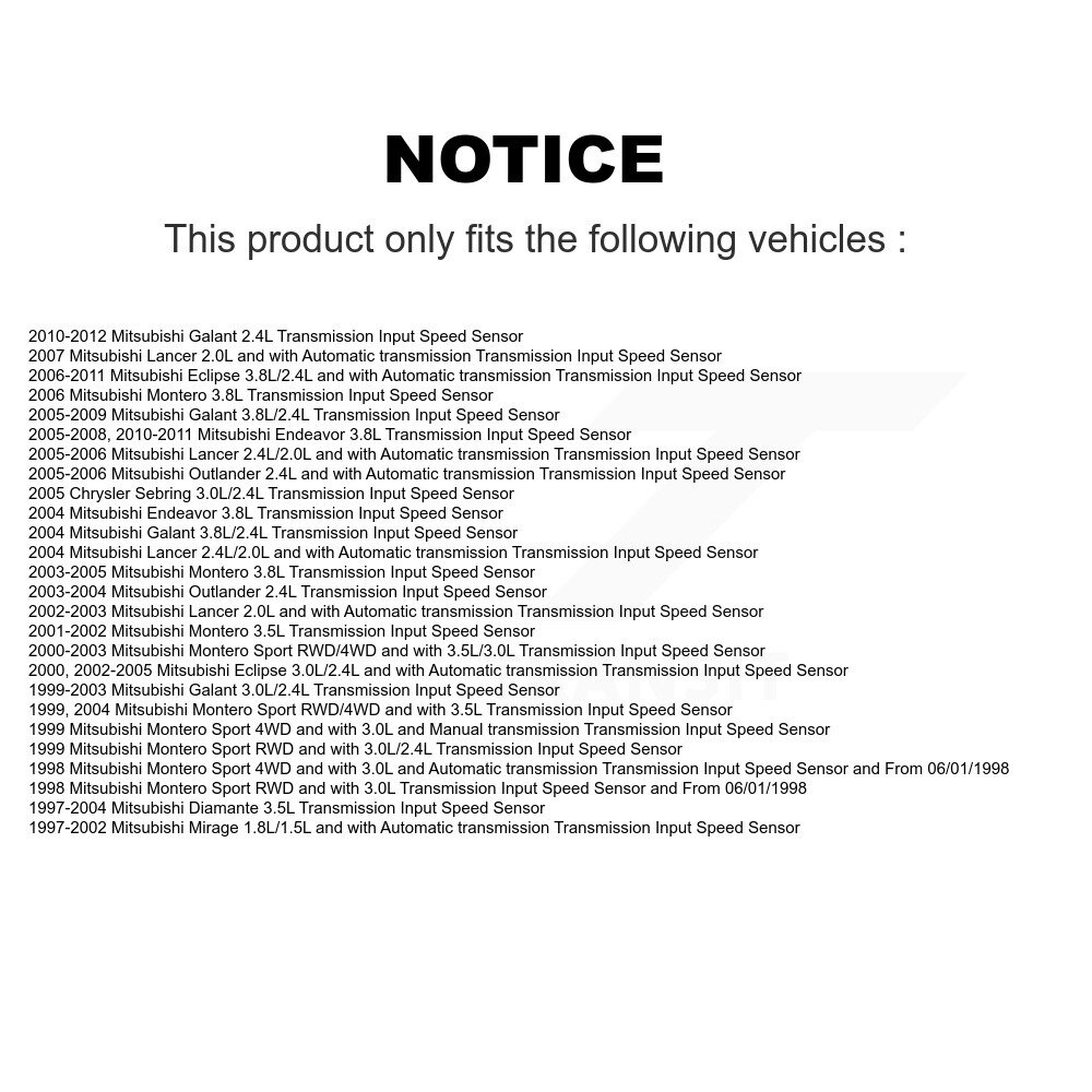 [N/A] Capteur de vitesse du véhicule pour Mitsubishi Eclipse Chrysler Sebring Lancer Endeavor