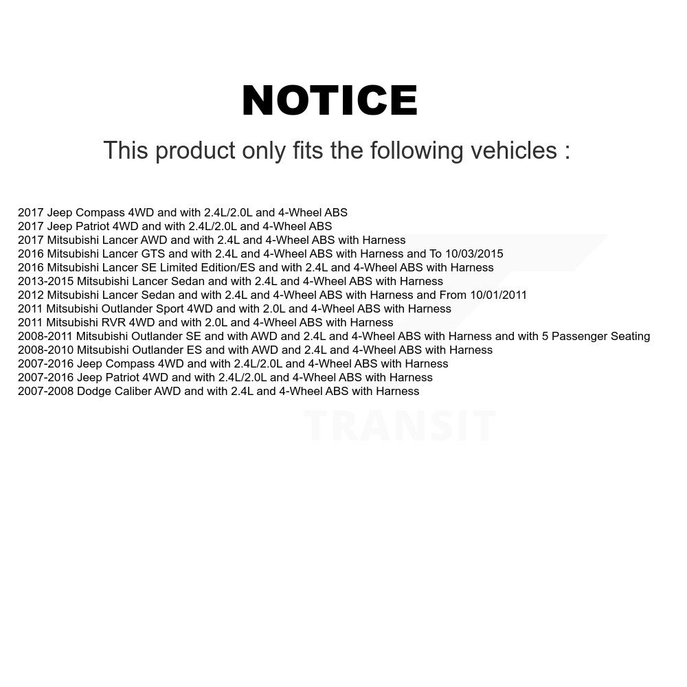 [Arrière droite] Capteur de vitesse arrière droit ABS pour Jeep Mitsubishi Patriot Compass Lancer RVR