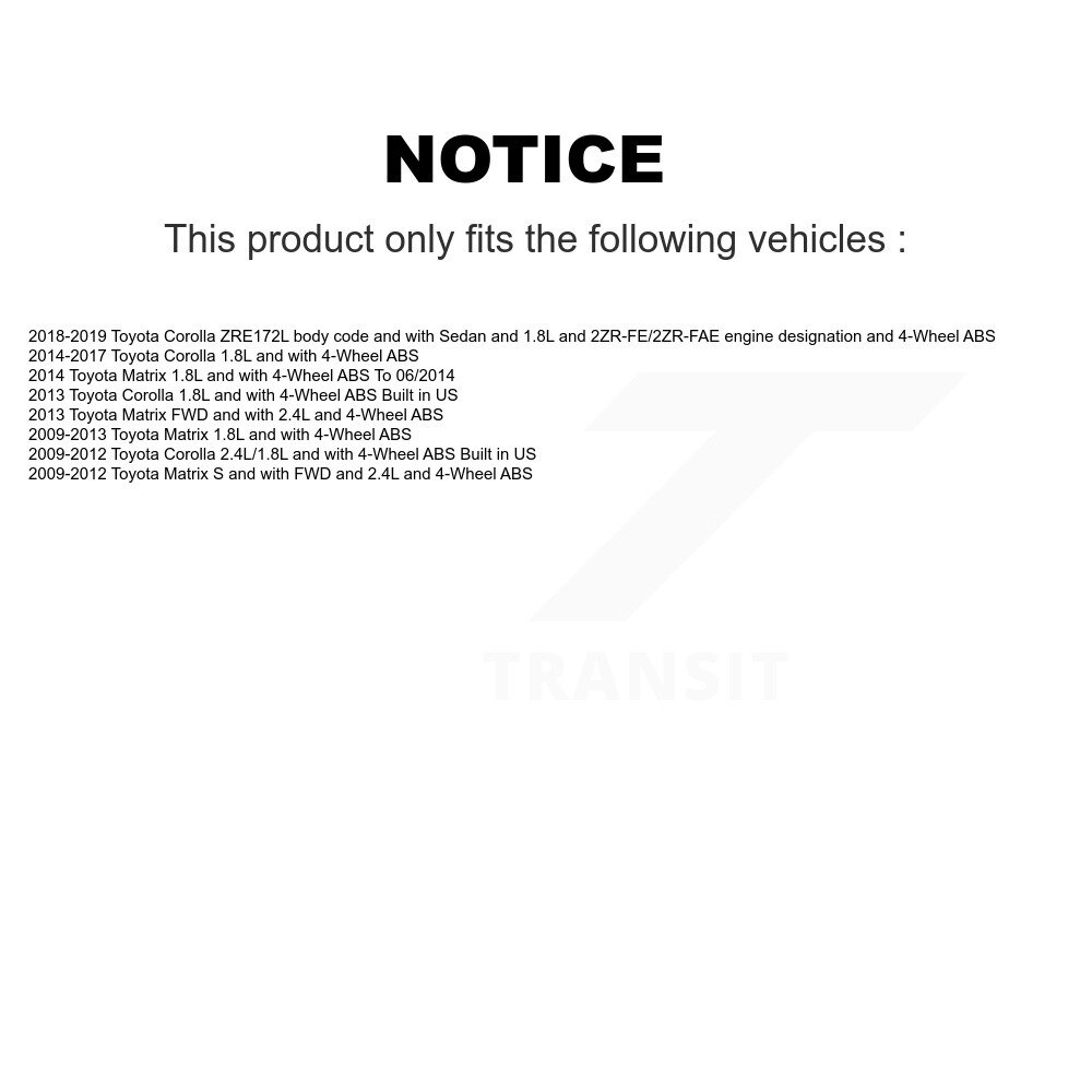 [Arrière gauche] Capteur de vitesse de roue ABS arrière gauche Harnais de câblage pour Toyota Corolla Matrix