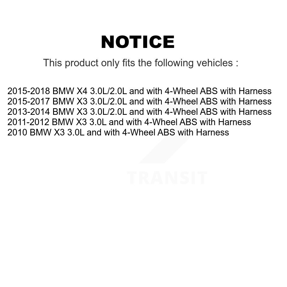 [Front] Capteur de vitesse de roue ABS avant pour BMW X3 X4 avec harnais SEN-2ABS2613