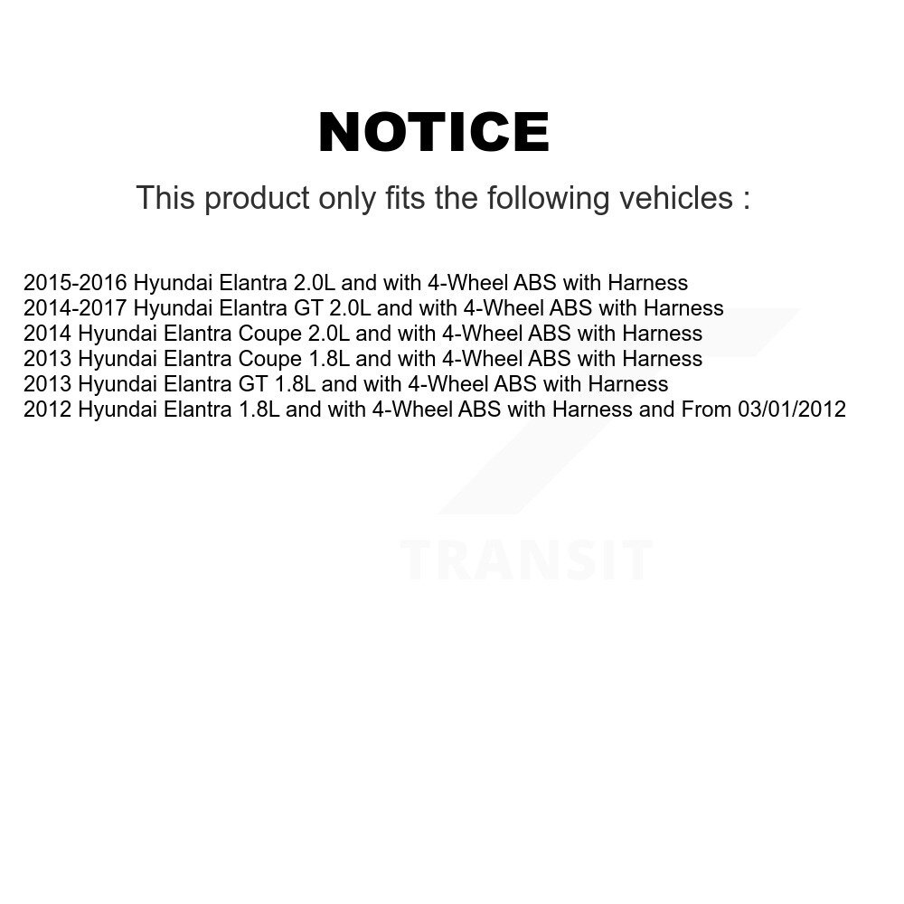 [Avant droite] Capteur de vitesse avant droit ABS pour Hyundai Elantra GT Coupe SEN-2ABS2814