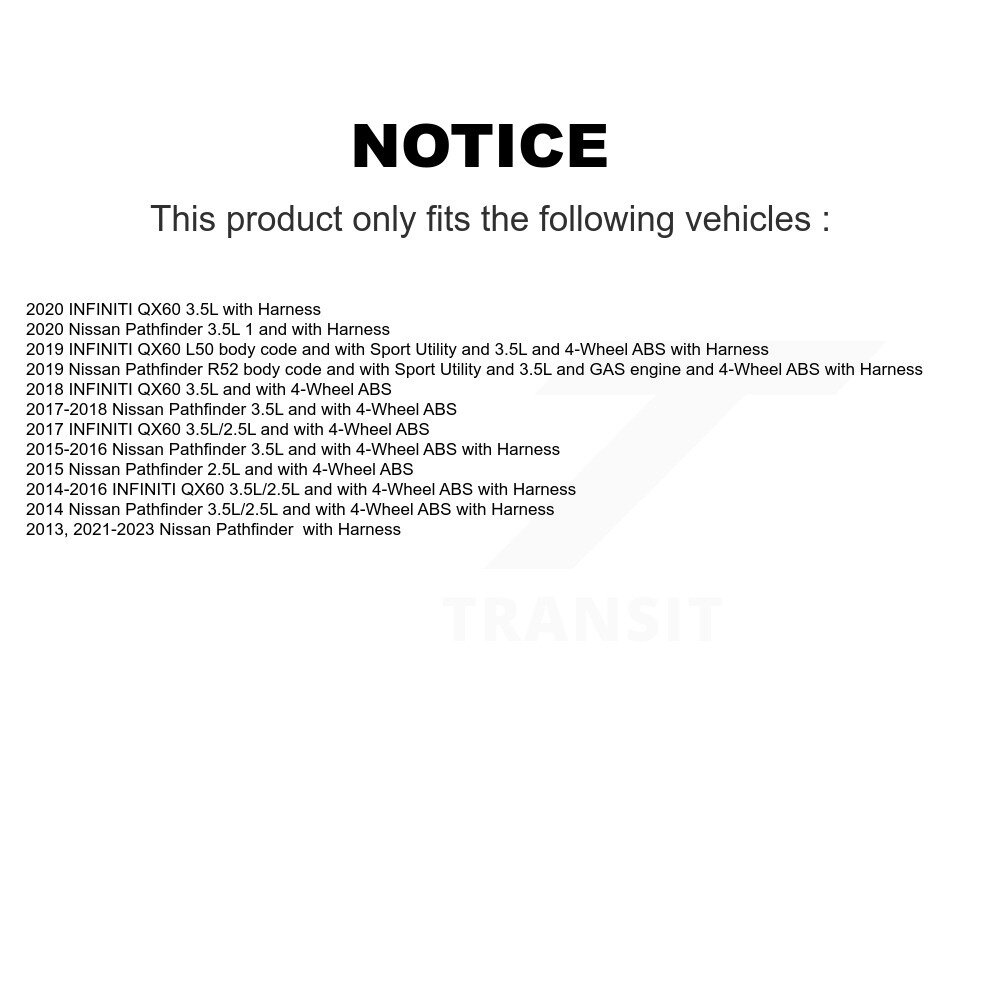 [Front] Capteur de vitesse de roue avant ABS pour Nissan Pathfinder INFINITI QX60 SEN-2ABS2964