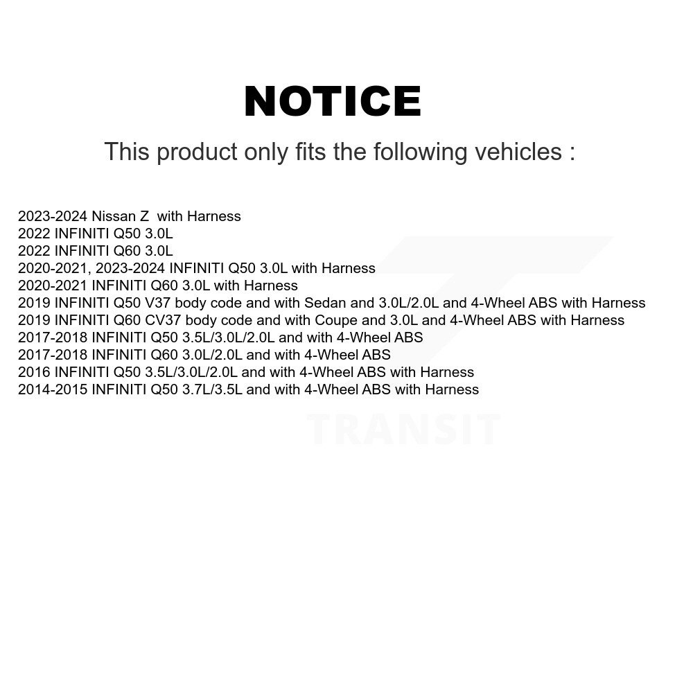 [Arrière gauche] Capteur de vitesse de roue ABS arrière gauche pour INFINITI Q50 Q60 Nissan Z SEN-2ABS3037
