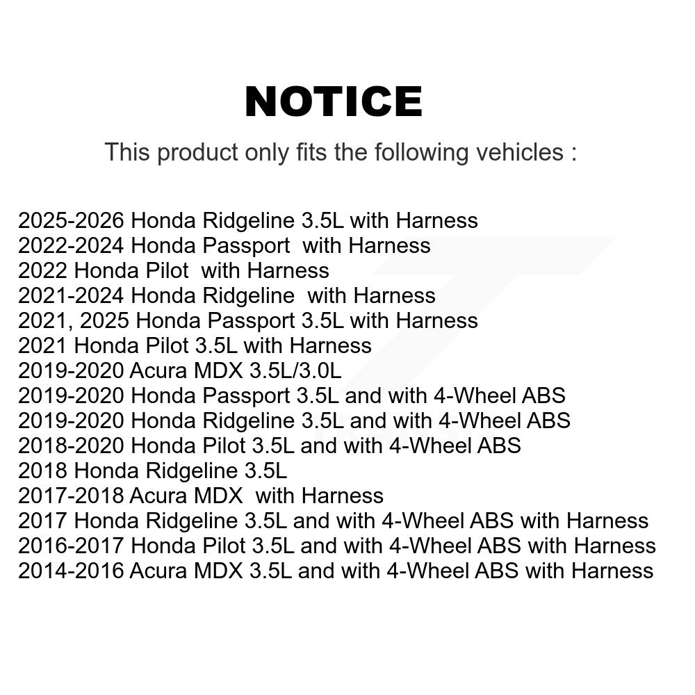[Avant droite] Capteur de vitesse de roue ABS avant droite pour Honda Pilot Acura MDX Ridgeline Passport