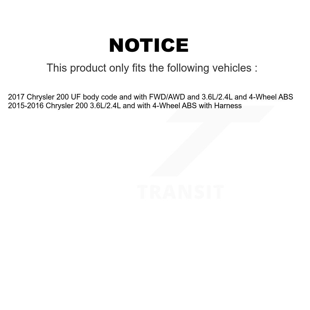[Arrière] Capteur de vitesse de roue ABS arrière pour Chrysler 200 SEN-2ABS3546