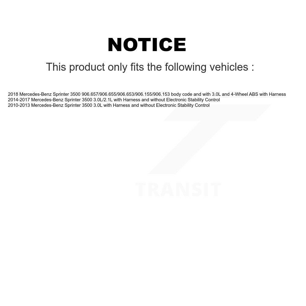 [Arrière gauche] Capteur de vitesse de roue ABS arrière gauche pour Mercedes-Benz Sprinter 3500 SEN-2ABS3934