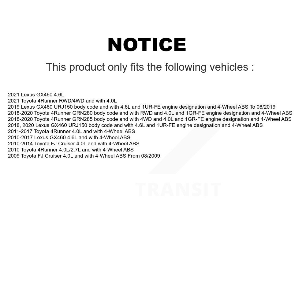 [Front Left] Harnais de câblage du capteur de vitesse avant gauche ABS pour Toyota 4Runner Lexus GX460