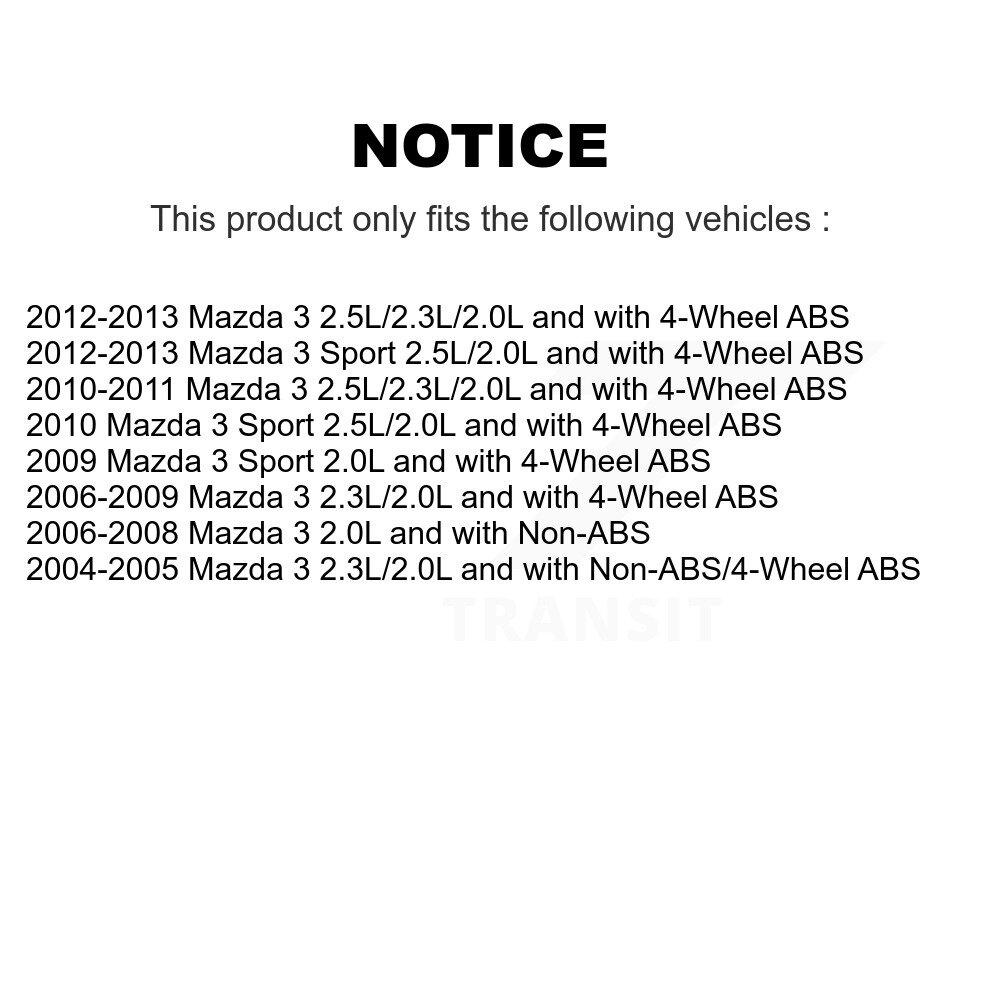 [Arrière gauche] Arrière gauche ABS Capteur de vitesse de roue Harnais pour Mazda 3 Sport SEN-2ABS5075