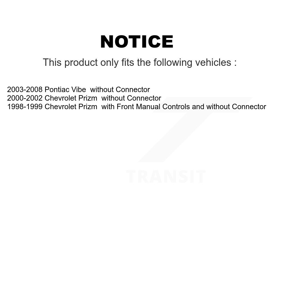 [N/A] Résistor de moteur de souffleur HVAC pour Pontiac Vibe Chevrolet Prizm SEN-2BMR0011