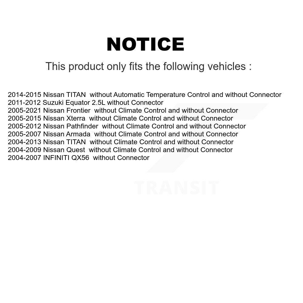 [N/A] Résistor de moteur pour Nissan Frontier TITAN Pathfinder Xterra Quest