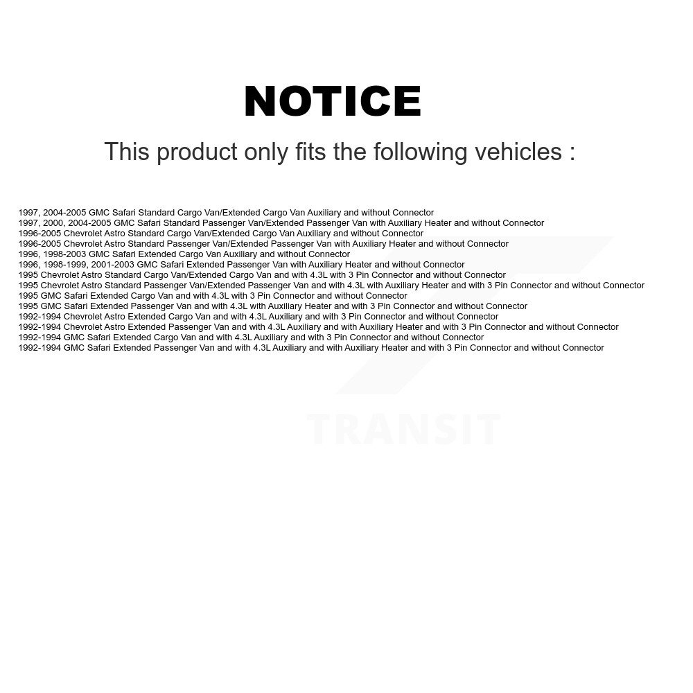 [Arrière] Résistor de moteur à explosion HVAC arrière pour Chevrolet Astro GMC Safari SEN-2BMR0126