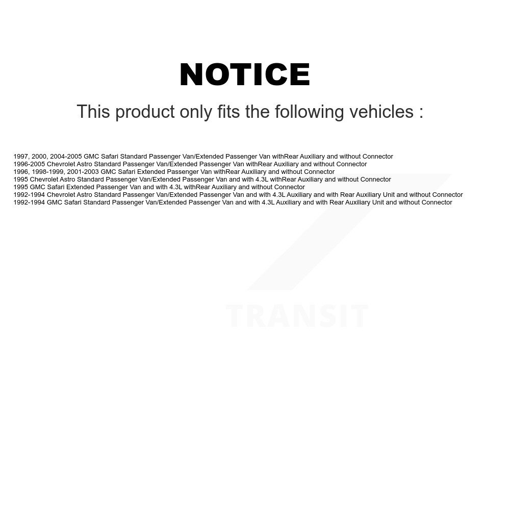 [Arrière] Résistor de moteur de souffleur HVAC arrière pour Chevrolet Astro GMC Safari SEN-2BMR0127
