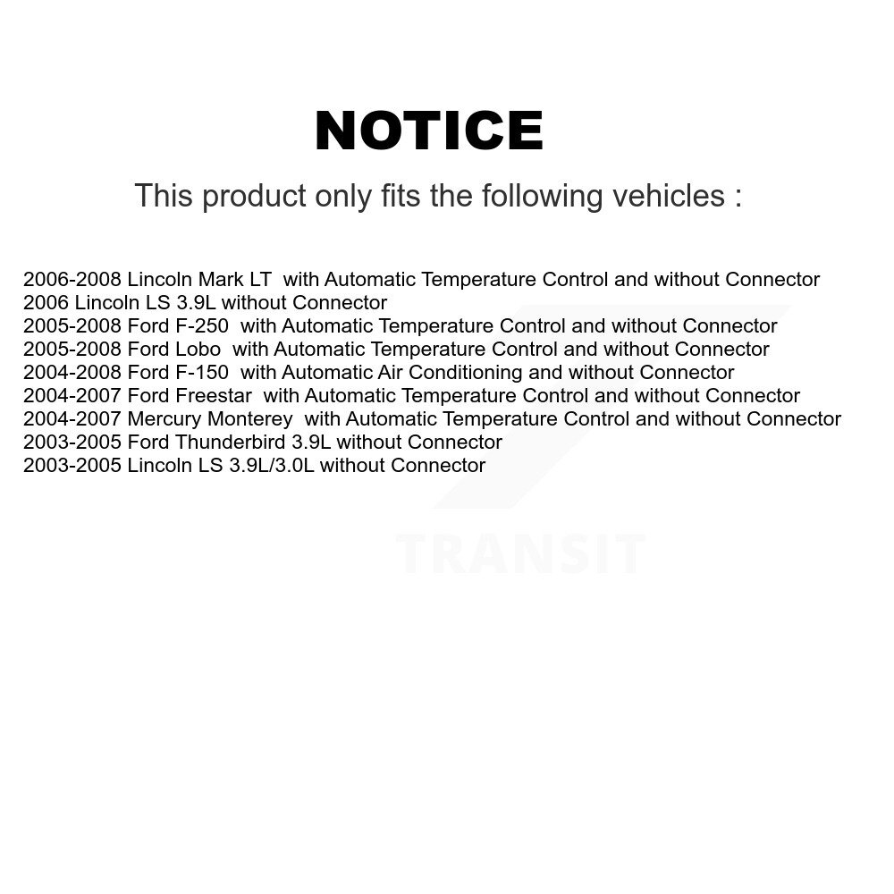 [N/A] Module de commande de moteur HVAC Blower pour Ford F-150 Freestar Lincoln Mark LT LS Lobo