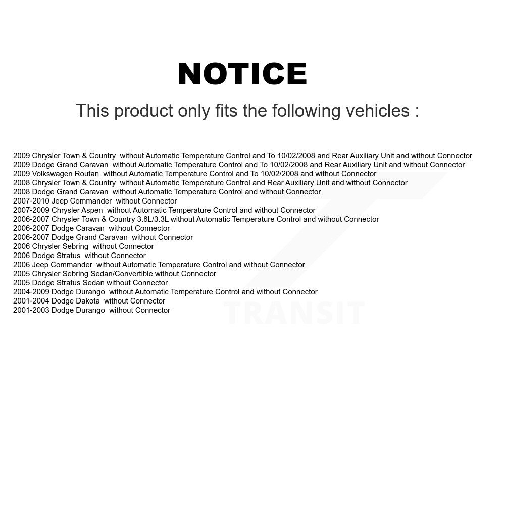 [N/A] Résistor de moteur de souffleur HVAC pour Dodge Grand Caravan Chrysler Dakota 300 Durango &