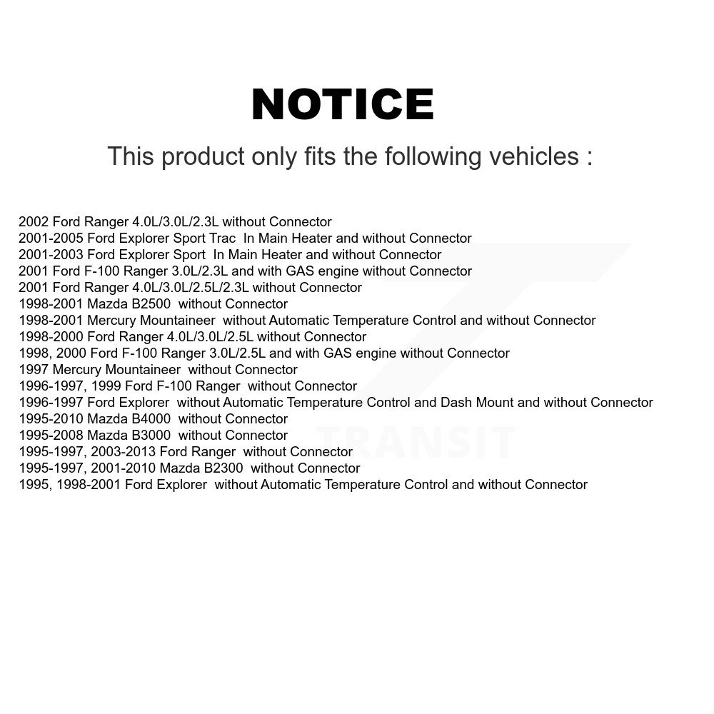 [N/A] Résistor de moteur pour Ford Ranger Mazda B4000 Explorer Trac Sport B3000