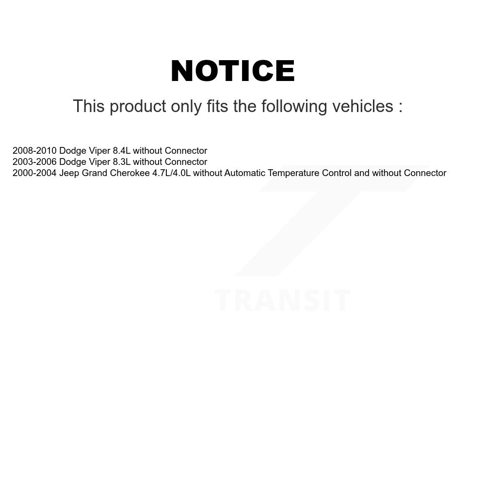 [N/A] Résistor de moteur de souffleur CVAC pour Jeep Grand Cherokee Dodge Viper SEN-2BMR0297