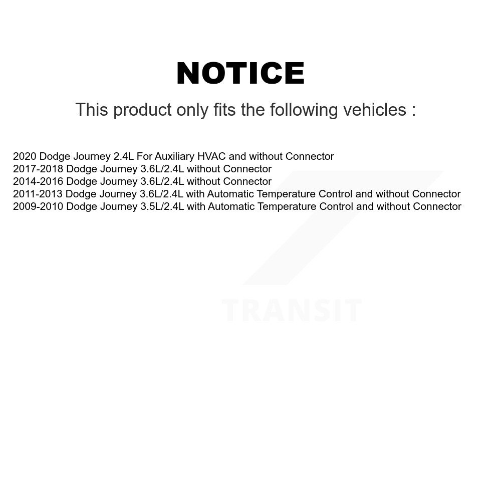 [Arrière] Module de contrôle du moteur de soufflerie pour Dodge Journey SEN-2BMR0364