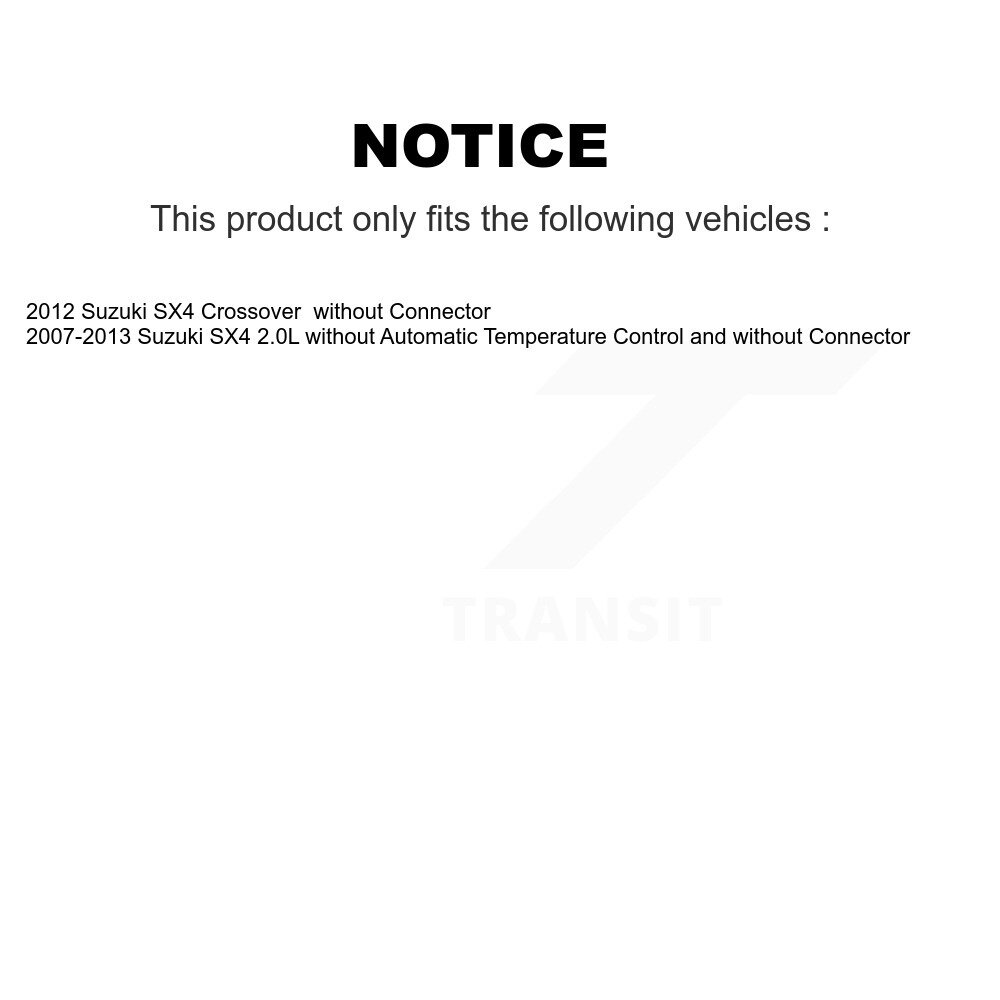 [N/A] Résistor de moteur à souffleur CVAC pour Suzuki SX4 Crossover 2.0L SEN-2BMR0406