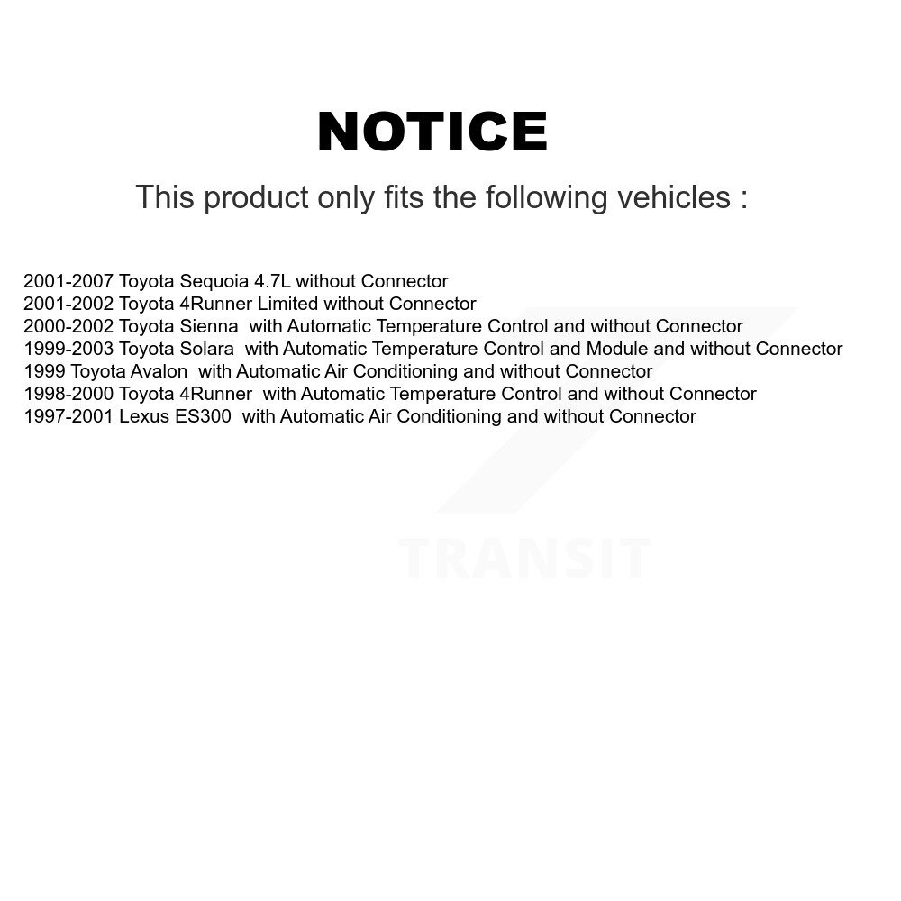 [Front] Moteur HVAC pour Toyota Camry 4Runner Sienna Solara Sequoia Lexus ES300